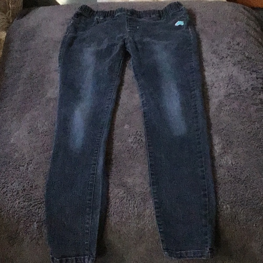 Kids size 12 pull on blue jeans